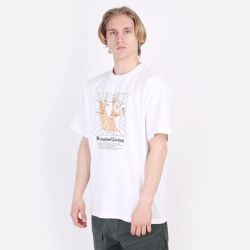 мужская белая футболка Carhartt WIP S/S Living T-Shirt I030180-white - цена, описание, фото 3